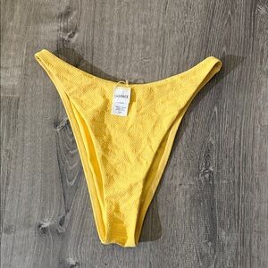 L*Space Yellow Textured Bikini Bottom